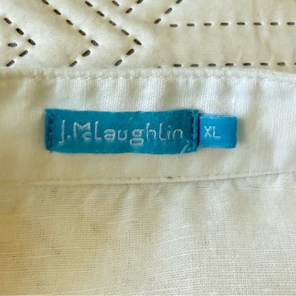 McLaughlin Riviera Linen Blend White Blouse Top Size XL - Picture 4 of 9